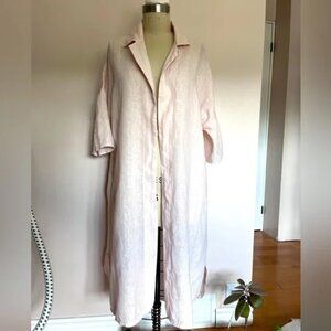 ELLAMODA light pink linen lightweight cardigan coat sz. M